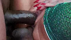 kitana montana's big tits bounce on two monster black cocks hardcore.