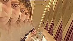 Hot Shemale Strips Nude in Bathroom Tease