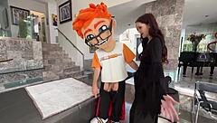 Chloe foxxe the tattooed brunette rides my huge cock cowgirl then missionary for that halloween cumshot blast.