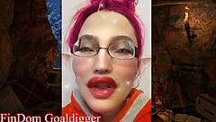 tall glasses femdom in kinky cosplay costume teases pov huge fetish domination