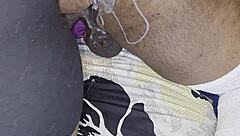 ebony wife abw fucks shit outta husband with anal toys dildo humiliation cum covered ass