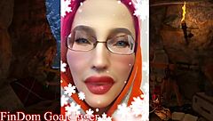 tall glasses femdom in kinky cosplay costume teases pov huge fetish domination