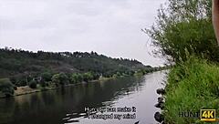 hey dude needs cash lets stranger bang his cute gf liliane outdoors for quick bucks