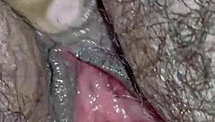 Chubby Mexican MILF bares her fat hairy pussy for voyeur eyes!!