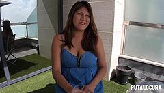 damn those huge tits bounce wild on sexy chilean camila bow in pov