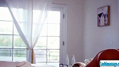 Booty blonde teases desires as wife and masseuse explore her every curve intimately