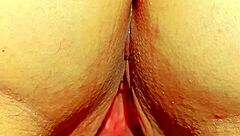 mature blonde cougar flashes her huge meaty shaved pussy gape for all