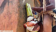 Chubby village slut rides huge toys on country ranch