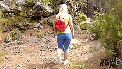 damn that fat ass tourist got creampied hard in forest