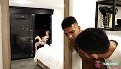 Curvy Colombian Mature Masturbates Wet Pussy on Balcony Before Huge Cock Ride