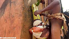 Chubby village slut rides huge toys on country ranch