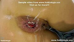 hotkinkyjo fists her own sexy asshole deep while showing off those big tits