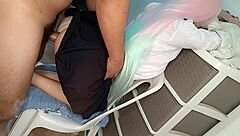 little big ass cosplay college girl in white thong takes anal creampie in bedroom to own her