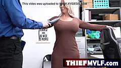 Blonde milf alura jenson caught stealing takes big cock bent over in office 🚔🍑