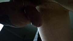 Amateur couple's bent over ass fingering leads to thick cumshot