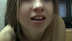 Fresh from class she strips and fingers her aching pussy to quick orgasm relief