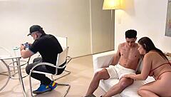 young argentinian sara blonde rides cock while cuck boyfriend games oblivious