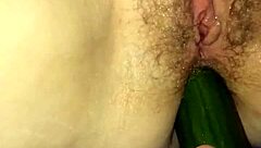 Teen Blonde Shoves Cucumber Deep into Tight Asshole