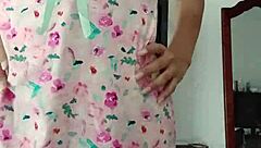 Hot Innocent Colleague Models Sexy Pink Pajamas!