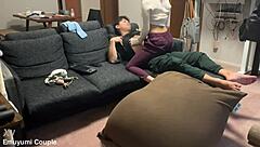 cohabiting japanese couple fucks wild mid-day she rides cock orgasming nonstop huge ass shaking