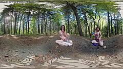 turquoise masturbates clit outdoors with dildo to orgasm vr yanks