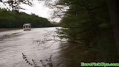 Euro Blonde Neighbor Flashes Big Tits Before Outdoor Pickup Fuck