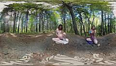 turquoise masturbates clit outdoors with dildo to orgasm vr yanks