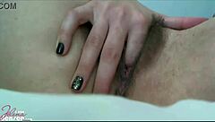 Ever seen a brunette like Jensen finger her hairy pussy so teasingly?