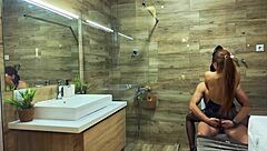 Hot MyRedFoxGirl Cheating on Husband in Bathroom Party!