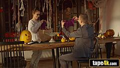 halloween pickup with tattooed latina turns wild pounding her wet pussy hard