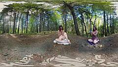 turquoise masturbates clit outdoors with dildo to orgasm vr yanks