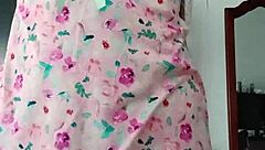 Hot Innocent Colleague Models Sexy Pink Pajamas!