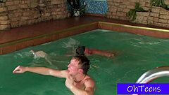 pool party turns wild with lileika zdenka marushek gavrushek and volo first time fun