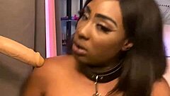 fuck yes submissive ebony lexo butterfly sucks spits on that huge black cock!