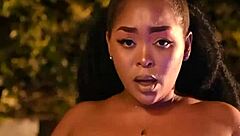 Barefoot Tits Orgasm from Big Black Cock Poolside Barefoot Toys