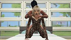 Young Lingerie Girl in Stockings Bent Over for Brutal Hardcore Doggystyle Pounding During Sims 4 Game