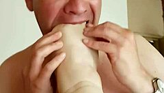 Raw Toe Sucking Action with Feet Worship