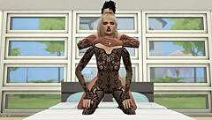 Young Lingerie Girl in Stockings Bent Over for Brutal Hardcore Doggystyle Pounding During Sims 4 Game
