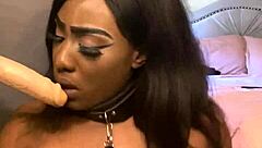 fuck yes submissive ebony lexo butterfly sucks spits on that huge black cock!