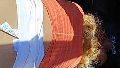 Mexican puta flashes ass publicly groped hard?