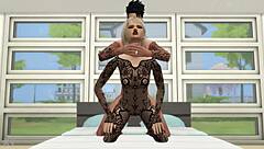 Young Lingerie Girl in Stockings Bent Over for Brutal Hardcore Doggystyle Pounding During Sims 4 Game