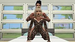 Young Lingerie Girl in Stockings Bent Over for Brutal Hardcore Doggystyle Pounding During Sims 4 Game