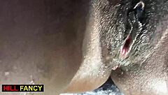 curvy black ebony with big natural tits fucked by friend in bedroom.