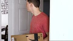 so this delivery dude shows up and ends up banging the milf's big tits and ass hardcore