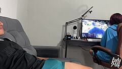 caught him jerkin his monster cock while i gamed what'd ya think i did?