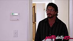 Stepdad catches Elsa Jean masturbating and pounds her tight teen hole