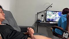caught him jerkin his monster cock while i gamed what'd ya think i did?