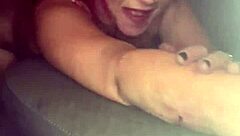 i take this redhead hooker bareback deep in her car then fill her pussy with cum