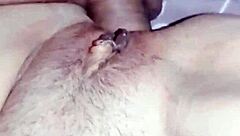 Skinny mature latina enjoys powerful homemade sex with big cock up close.