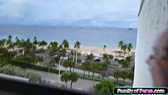 Petite latina stepsis deepthroats stepbro monster cock in public restroom